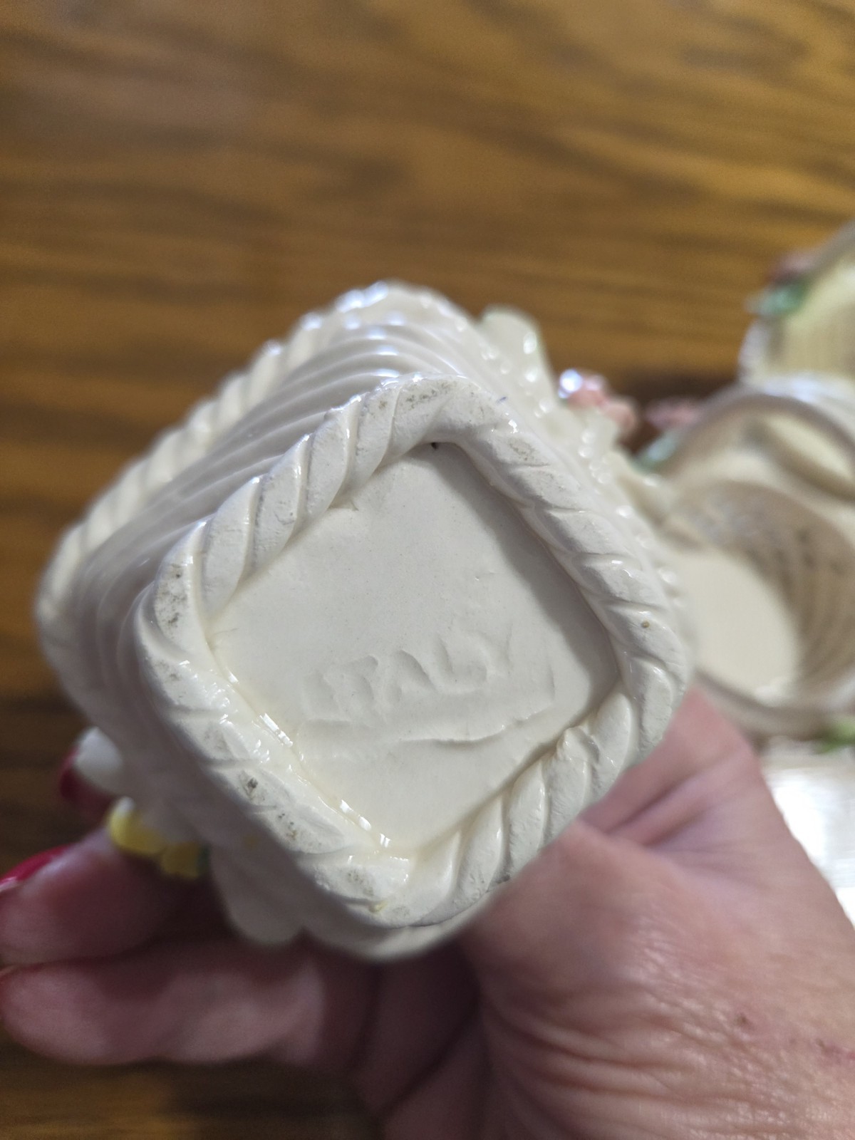 Porcelain Weaved Baskets With Handles Made In Italy 3 Inches Tall Lot Of 4