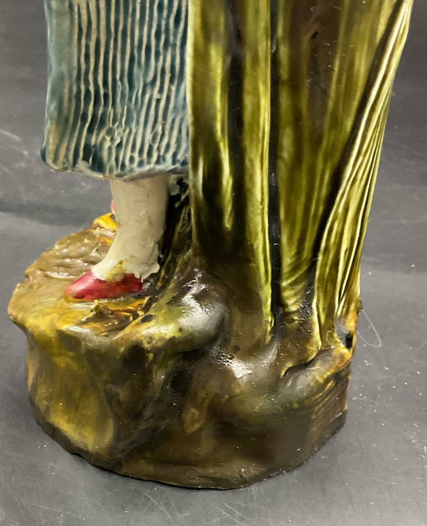 Pair of Continental Majolica Barbotine Blackamoor Figural Flower Spill Vases