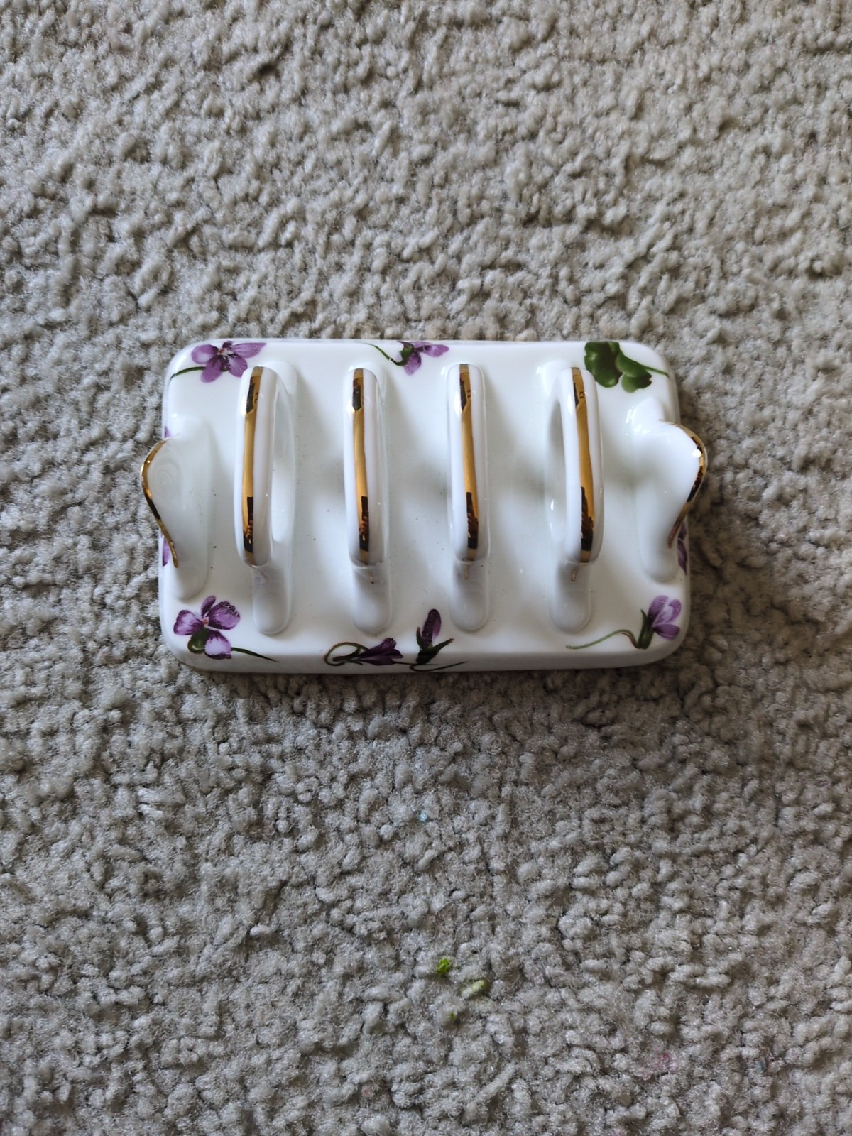 HAMMERSLEY FINE BONE CHINA SMALL TOAST RACK ORNAMENTAL VICTORIAN VIOLETS DESIGN