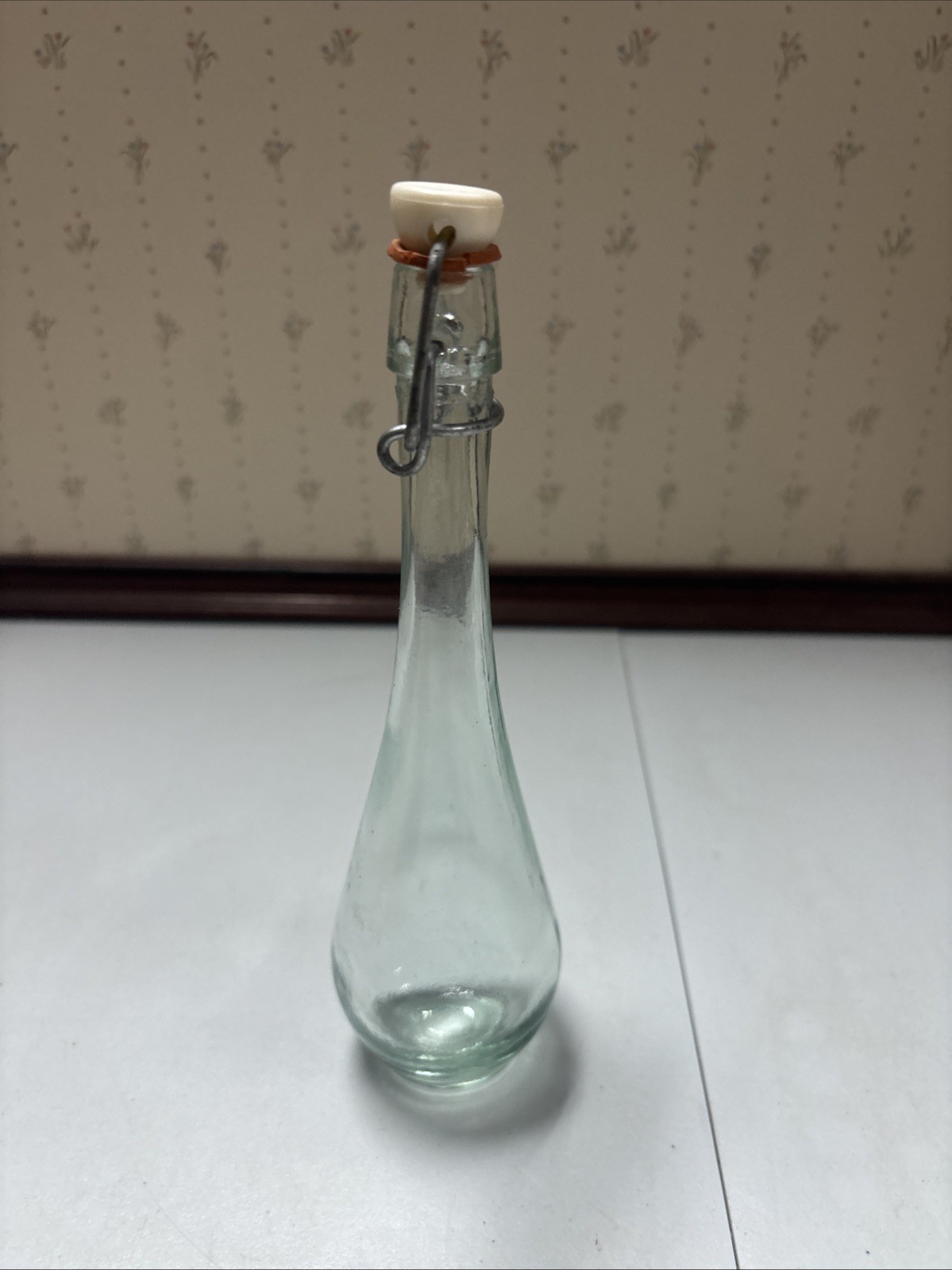 Glass Bottle With Attached Stopper
