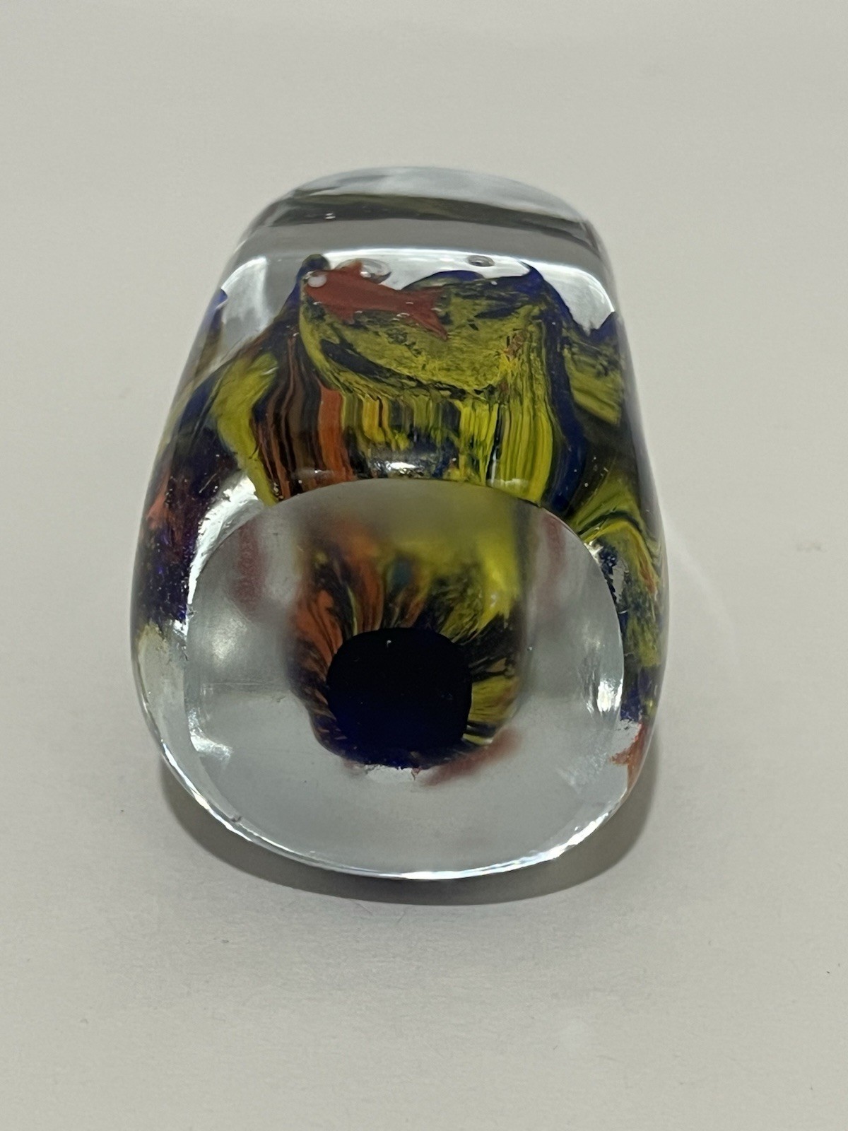 VTG Murano Style Small Art Glass Fish & Underwater Aquarium Paperweight 3”