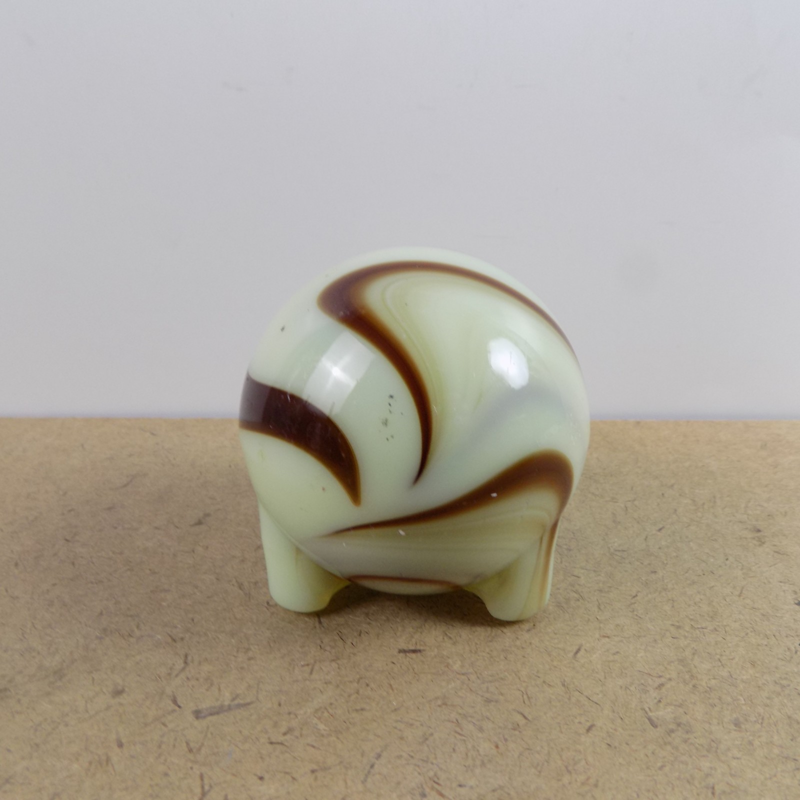 Vintage Art Deco Akro Agate Slag Glass Orb Lighter Case UV Glows Art Deco