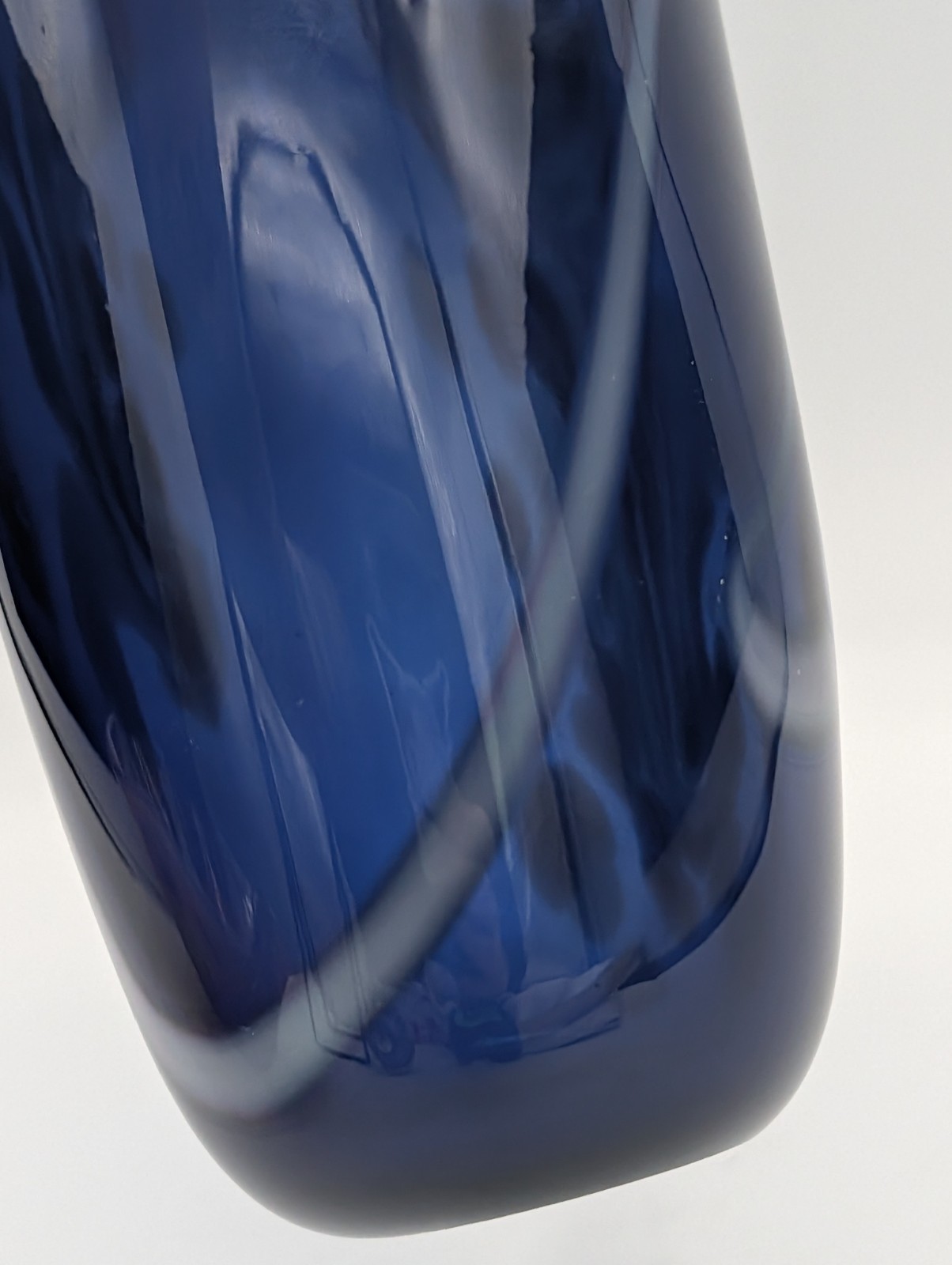 Vintage 78 L. Lois Abel Art Glass Vase Dark Cobalt Blue Purple Light Blue Swirl