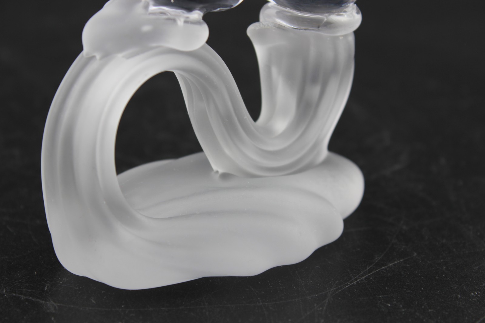 Silvestri Handblown Clear Art Glass Love Birds Frosted Glass Branch Base *AS IS