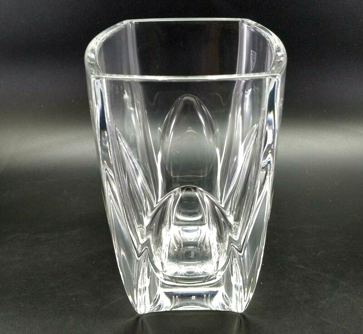 Crystal Square Clear Vase Orrefors Sweden 6.5 in.
