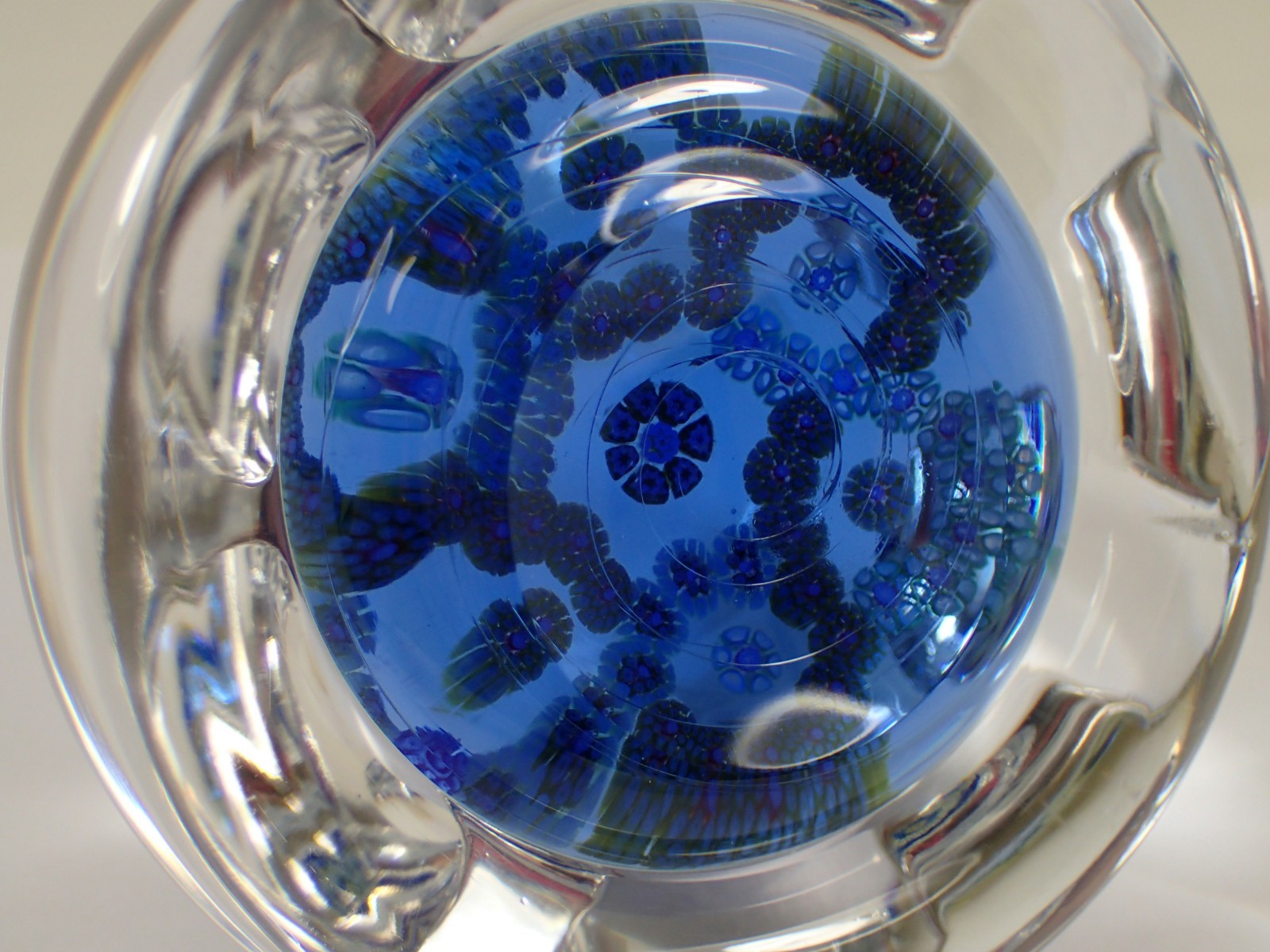 Vtg 1978 WHITEFRIARS Millefiori Art Glass Faceted GARLAND Concentric Paperweight
