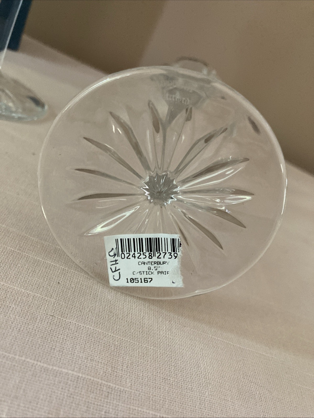 Set of Marquis by Waterford Crystal Single Light Candlesticks Canterbury 8.25 in