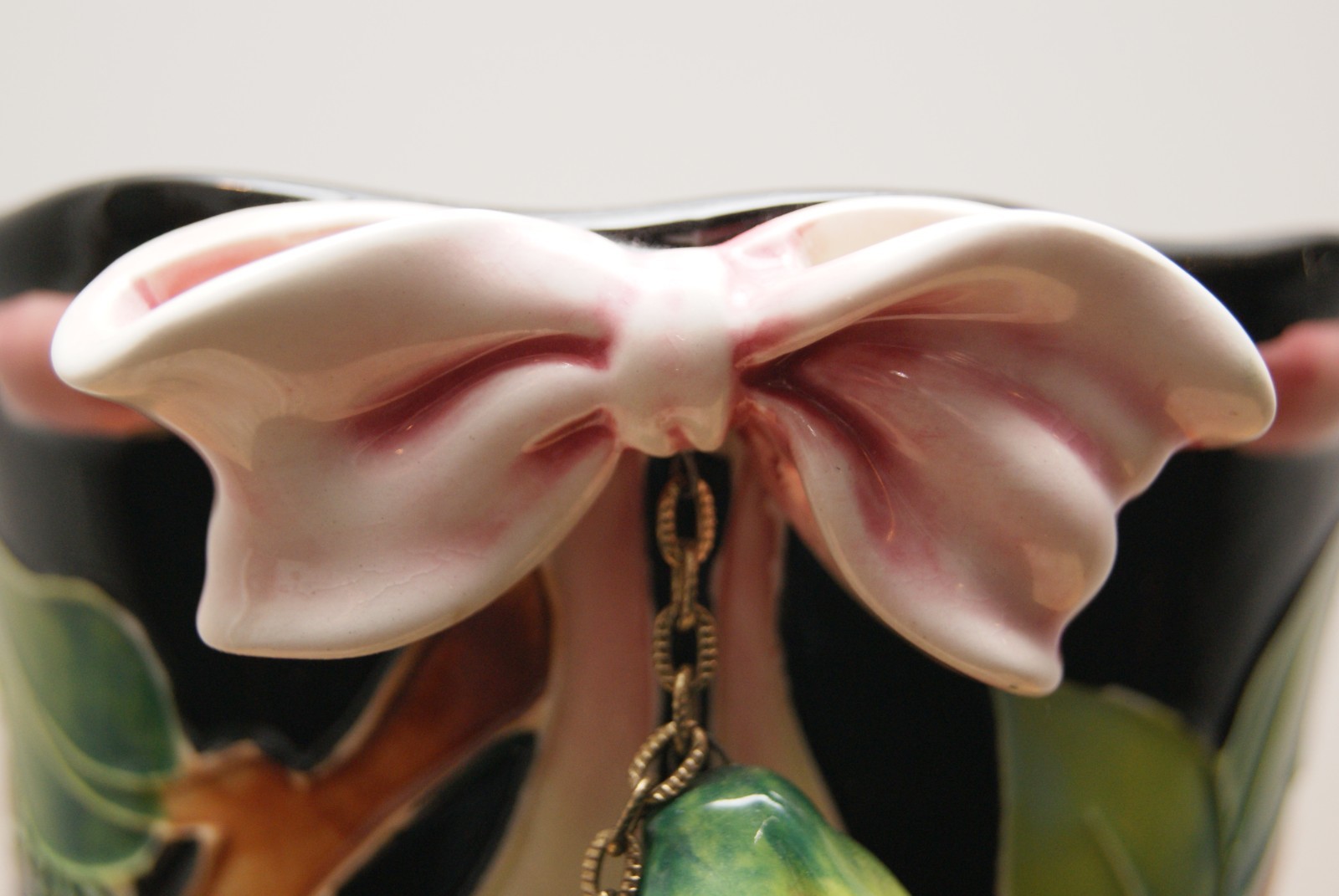 J. McCall “Icing On The Cake”, Pink Hibiscus Floral Ceramic Vase, Blue Sky 2005