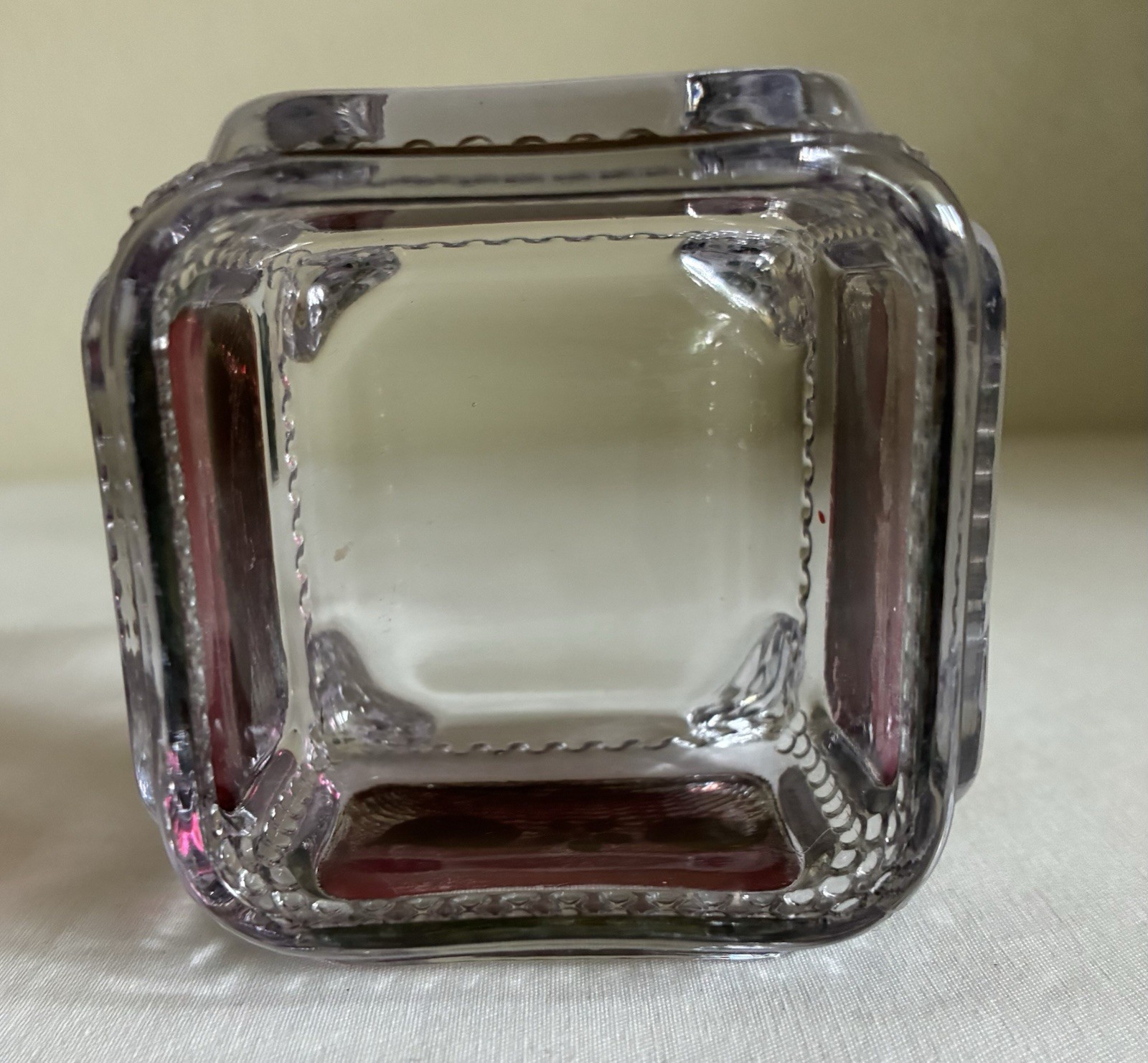 VTG Westmoreland Ruby Red Glass Trinket Jewelry Box Hand painted Artist Signed