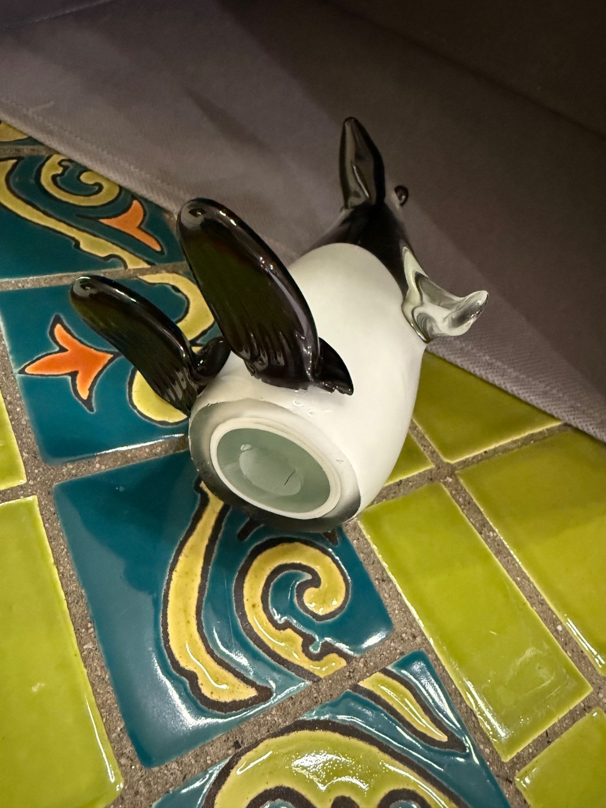 Penguin, Hand Blown Glass Murano-style Penquin 4.5” tall, purchased in Italy 50s