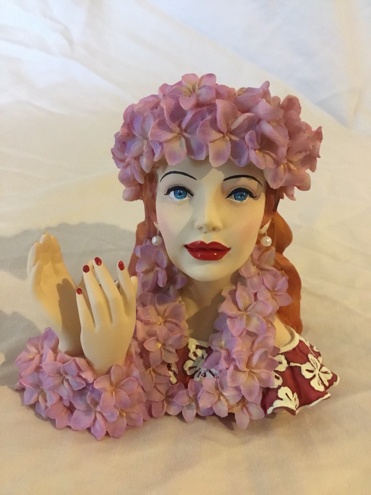 Cameo Girls Miniture Lady Head Vase Abigail 1939 Luau Lovely Perfect Condition