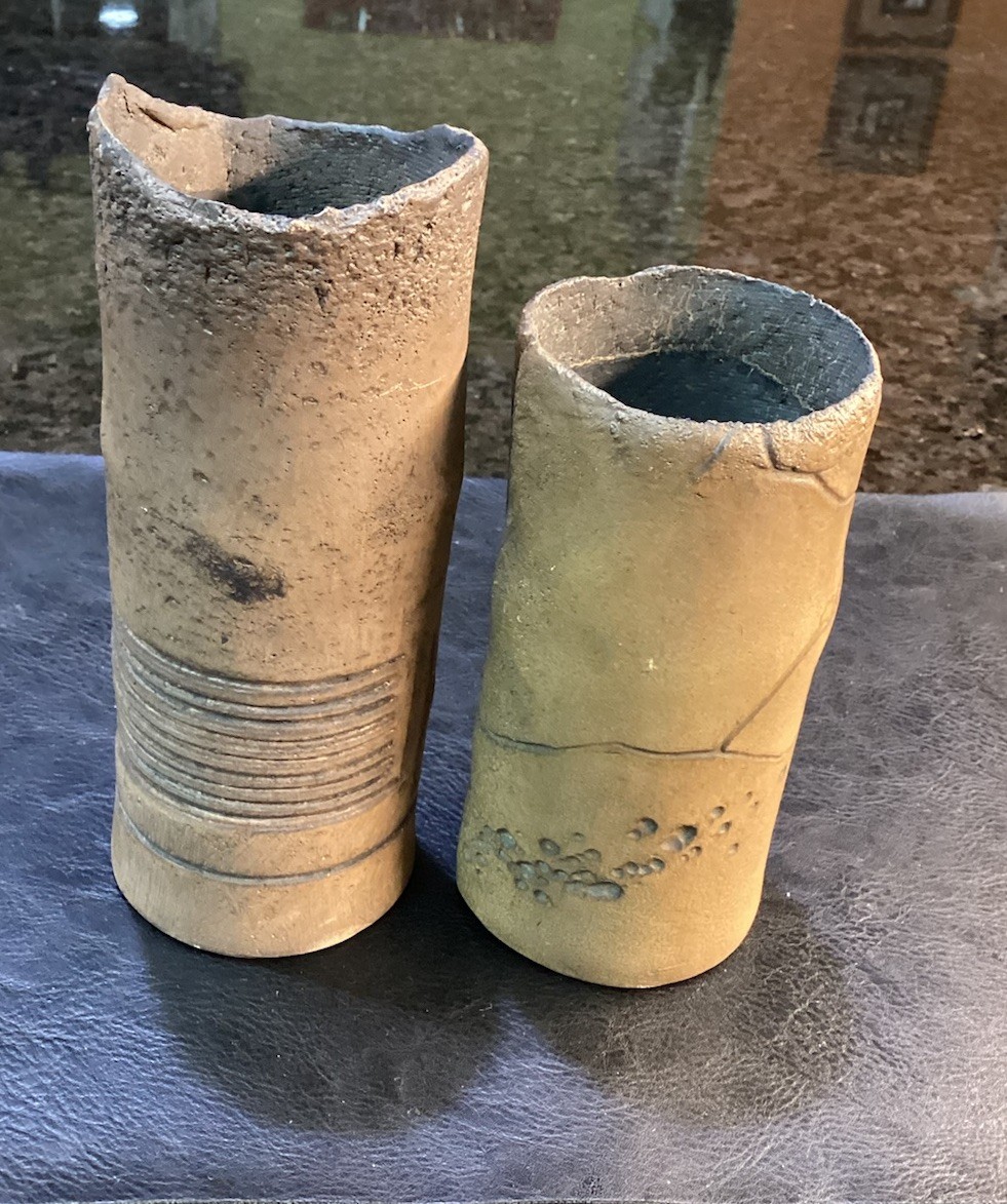2 J H Boone Art Sculpture Candle Holders Signed Native American Limited Edition