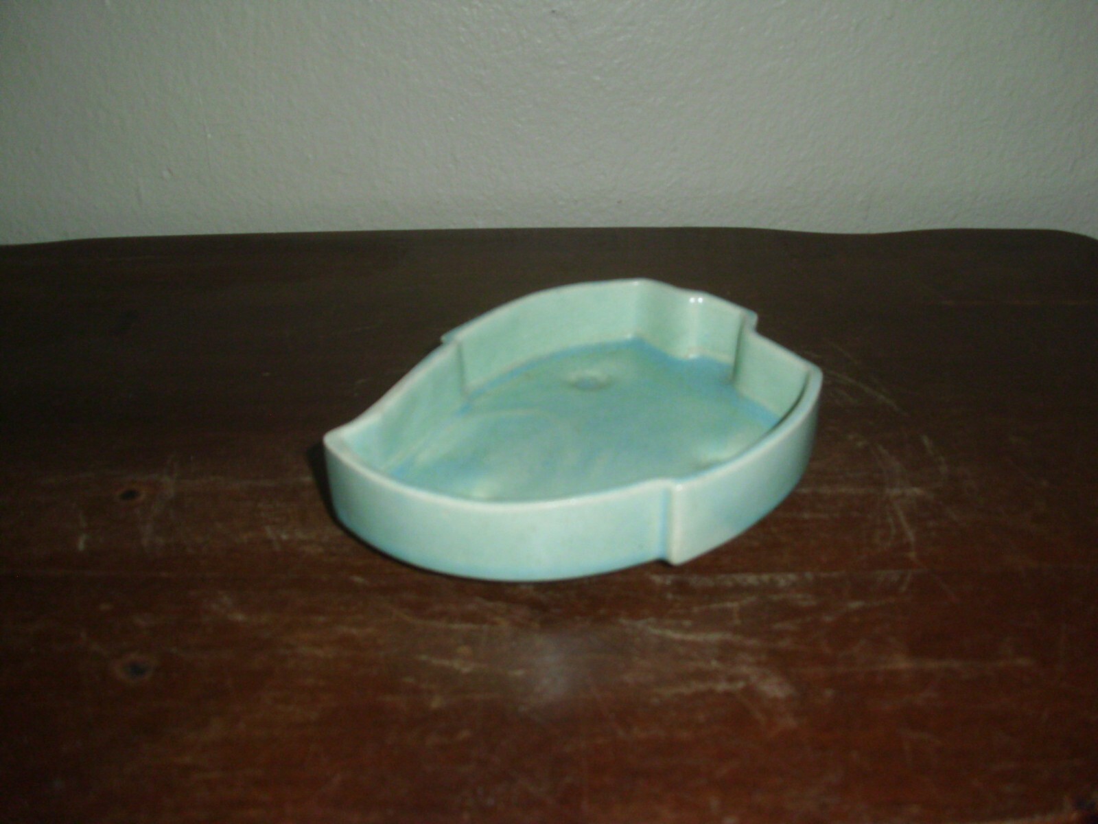 Vintage McCoy Pottery Light Blue Turquoise Oak Leaf Tray Dish