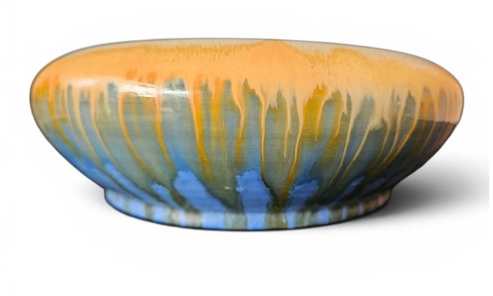 Remued Early series (1934-1941) Blue and Yellow drip glazed large float bowl