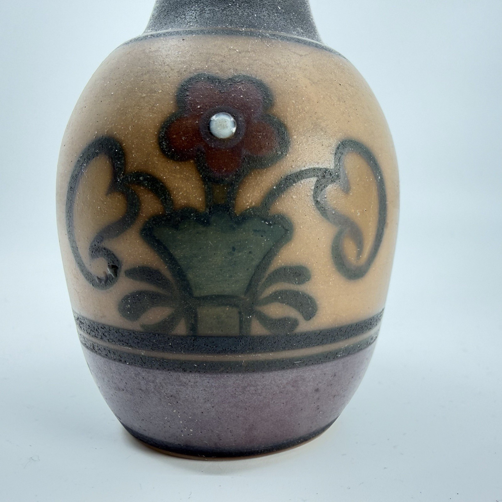 L. Hjort vase No Lid, Bornholm ceramics. 4.5” Tall Bud