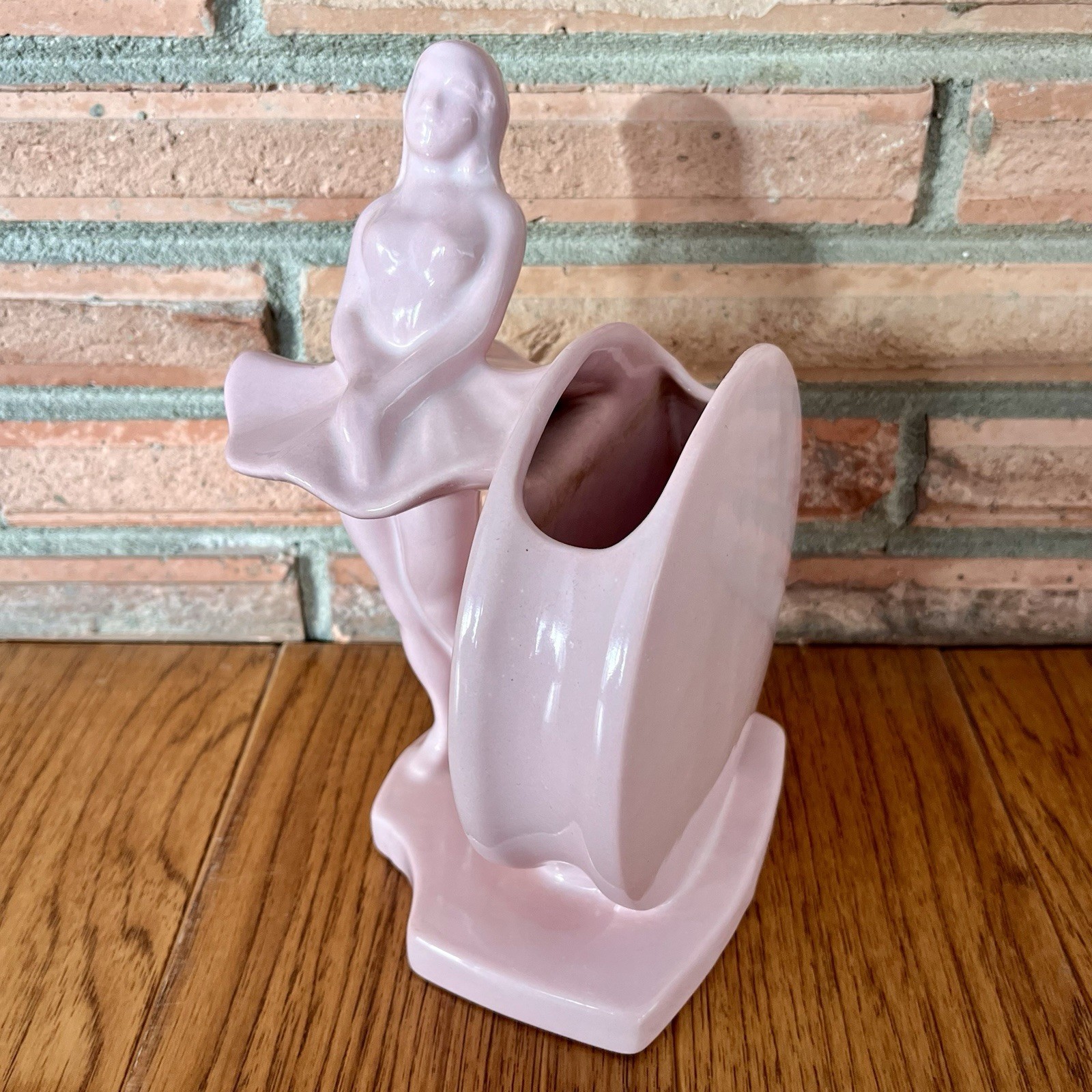 Vintage Mid Century Royal Haeger Pottery Pink Ballerina Dancer Vase 8″