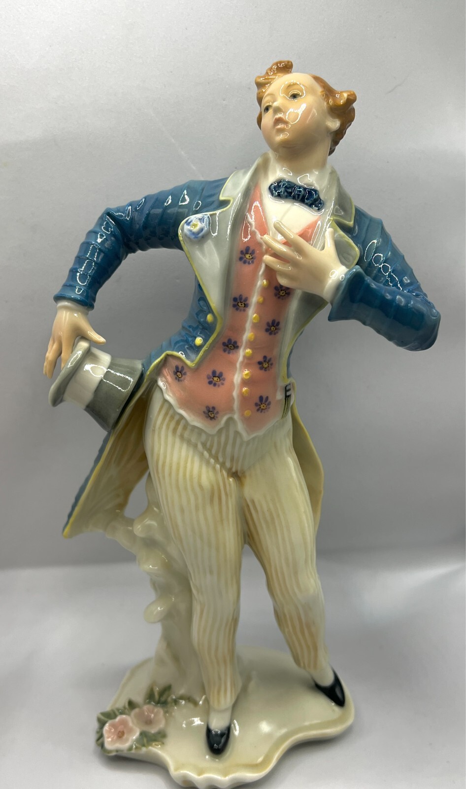 ANTIQUE VOLKSTEDT KARL ENS DANCING GENTLEMAN MAN FIGURINE GERMANY ROCOCO RARE!