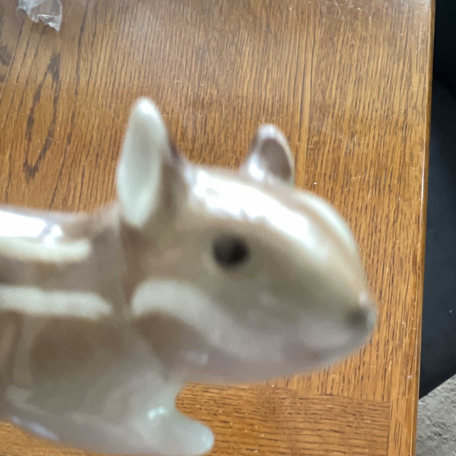 Russian Ceramic Chipmunk Figurine Glossy Brown White Striped Signed 1963