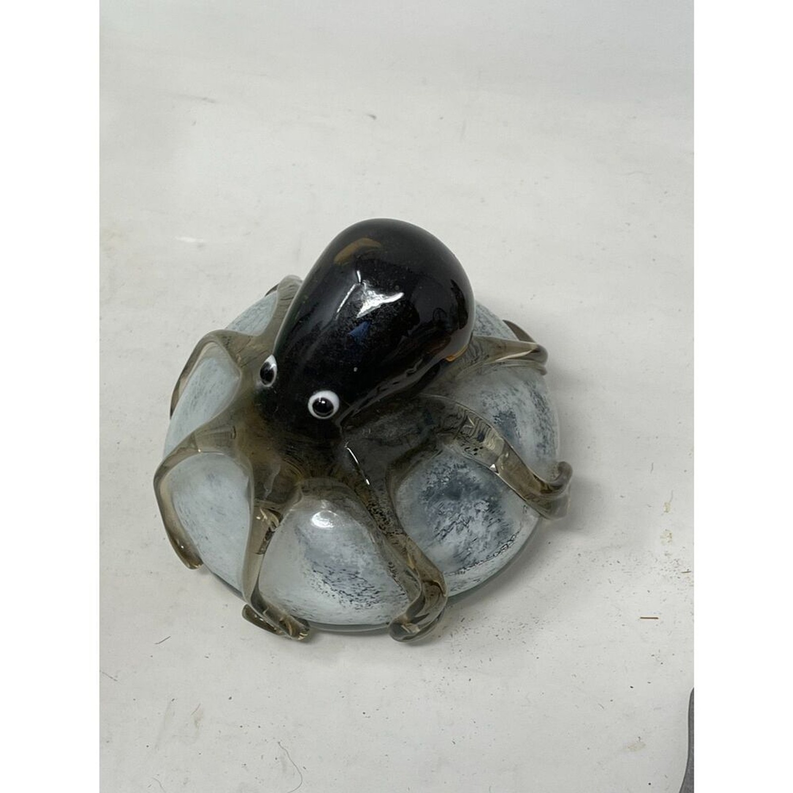Art Glass Octopus Paperweight Vintage Desk or Shelf Decor Figurine Biology Gift