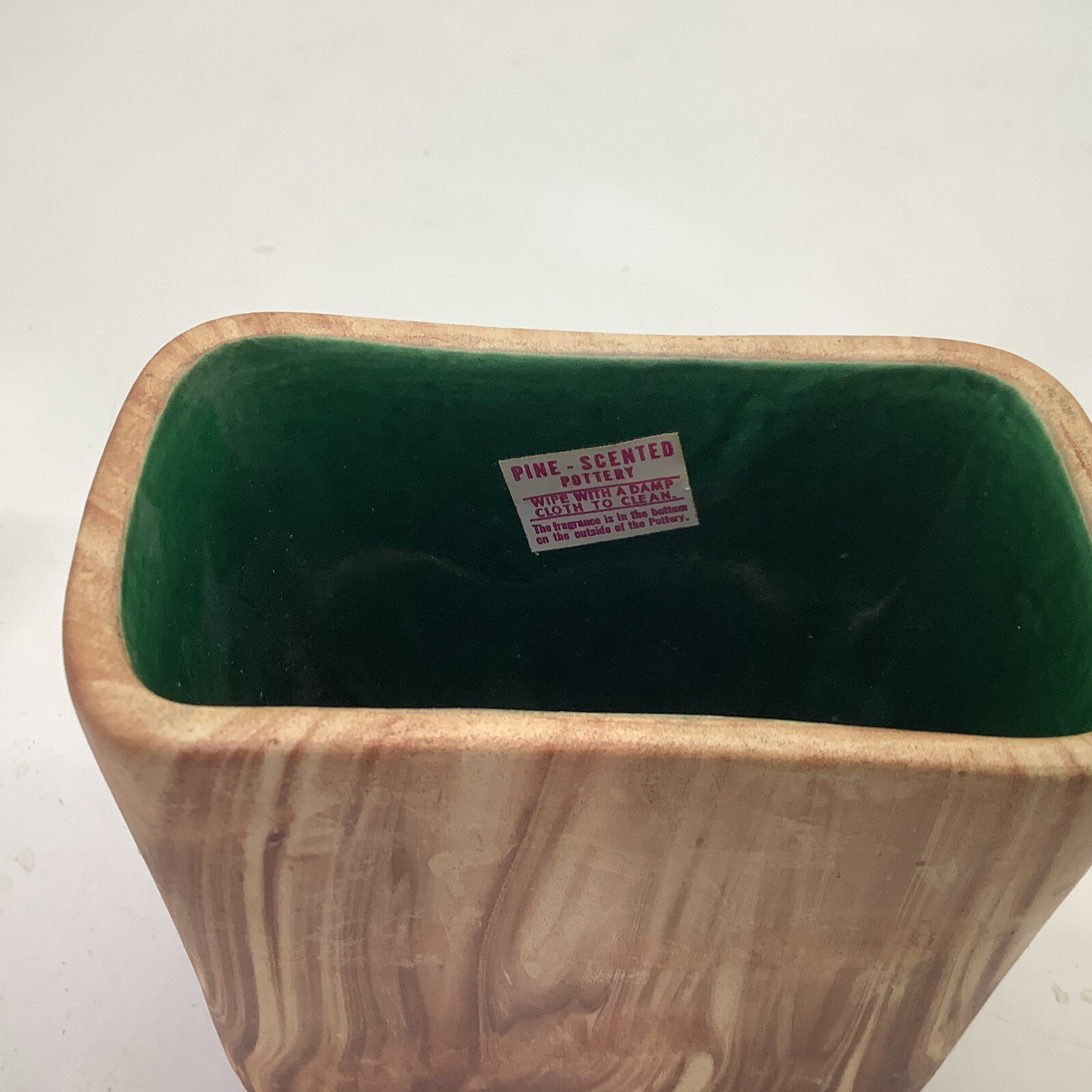 Rocky Mountain Pottery Vase Or Planter Wood Grain Design 4.75×2.5×4.5”