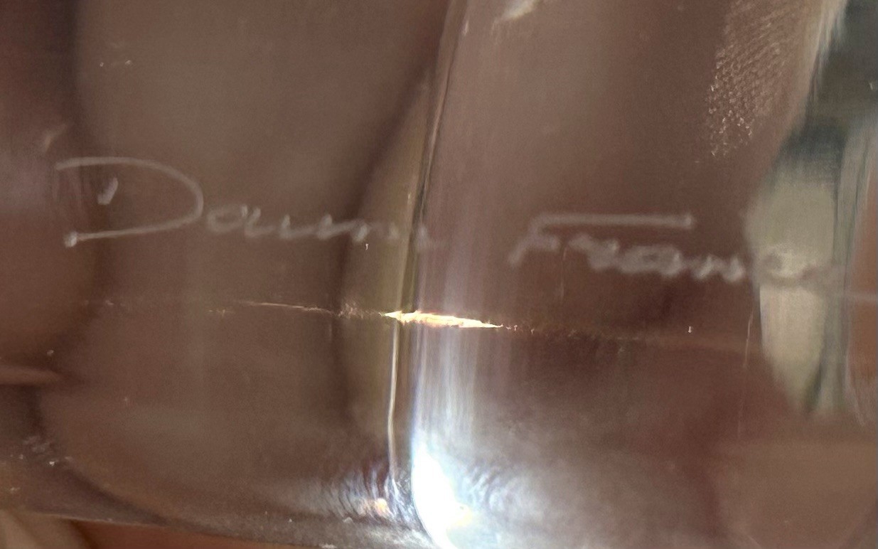 Signed Daum France Crystal Heart Paperweight by P.W. Yenawine