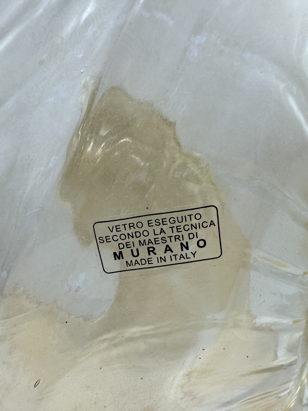 Murano Vetro Eseguito Segundo Art Glass Ruffled Vasegold & Cream Vase