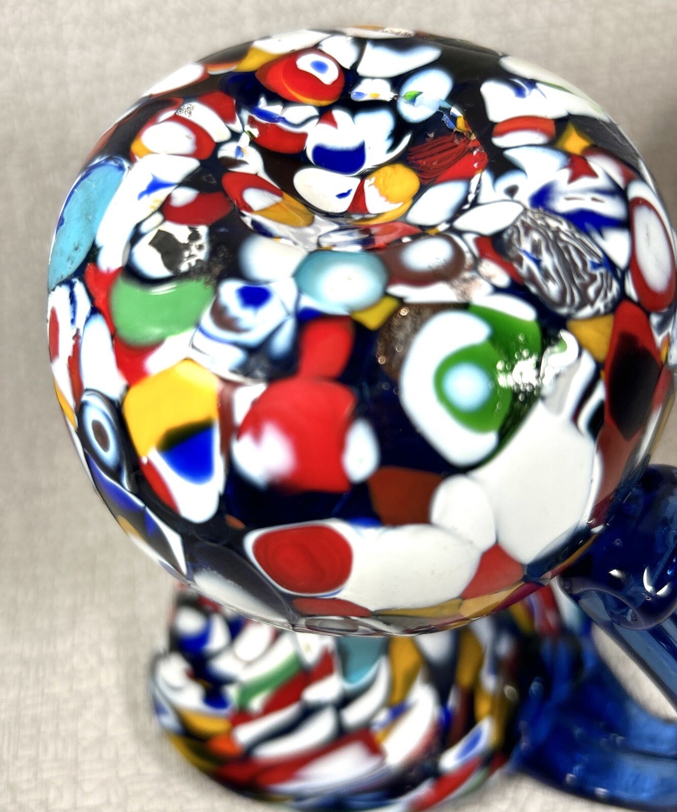 VTG Millefiori Italian Art Glass Creamer Pitcher 4.5”T