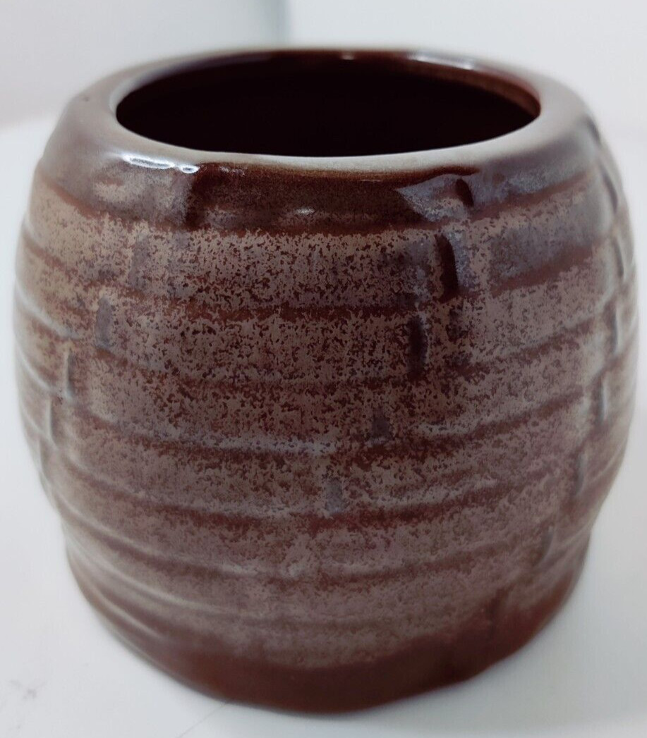 VTG 70s FRANKOMA POTTERY 803 PLANTER VASE USA BROWN COLORS NICE CONIDITION