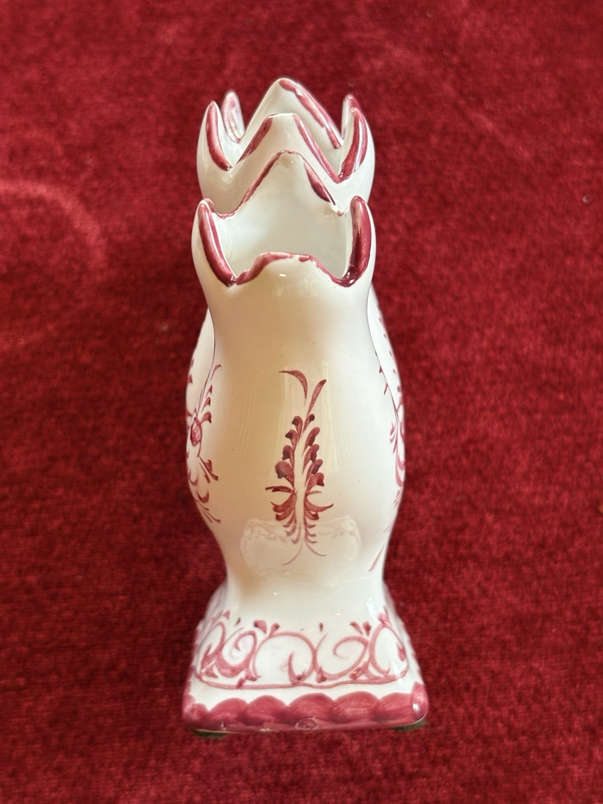 Vtg RCCL Jay Willfred of Andrea by Sadek Hand-Painted 5-Fan Finger Vase Portugal