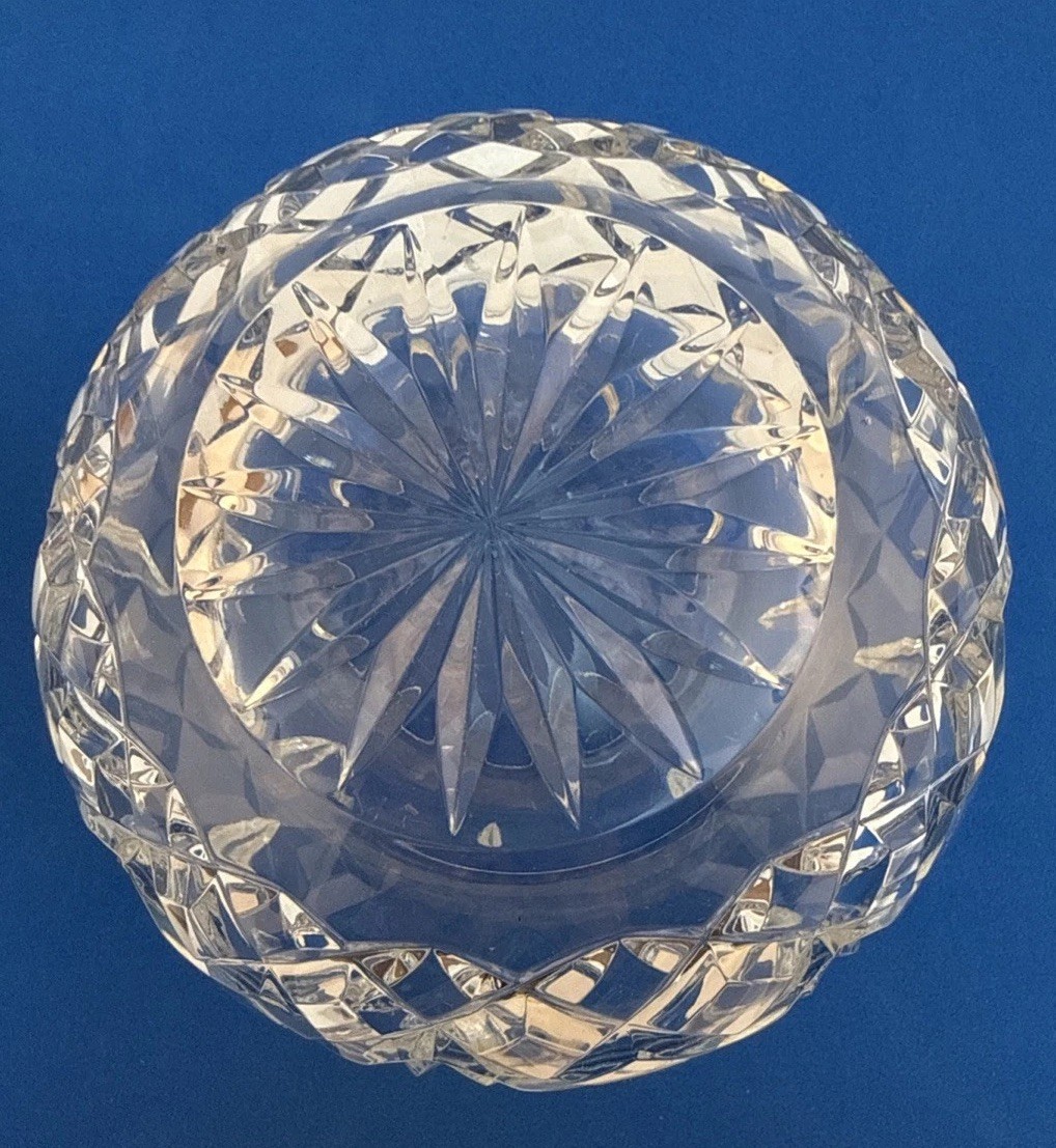 Lead Crystal 5” Rose Bowl Pineapple Cut Great Vintage Condition Beautiful!