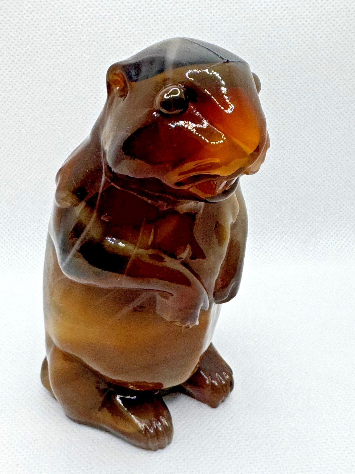 Imperial glass animal slag Brown/Carmel Beaver 4-1/2″T