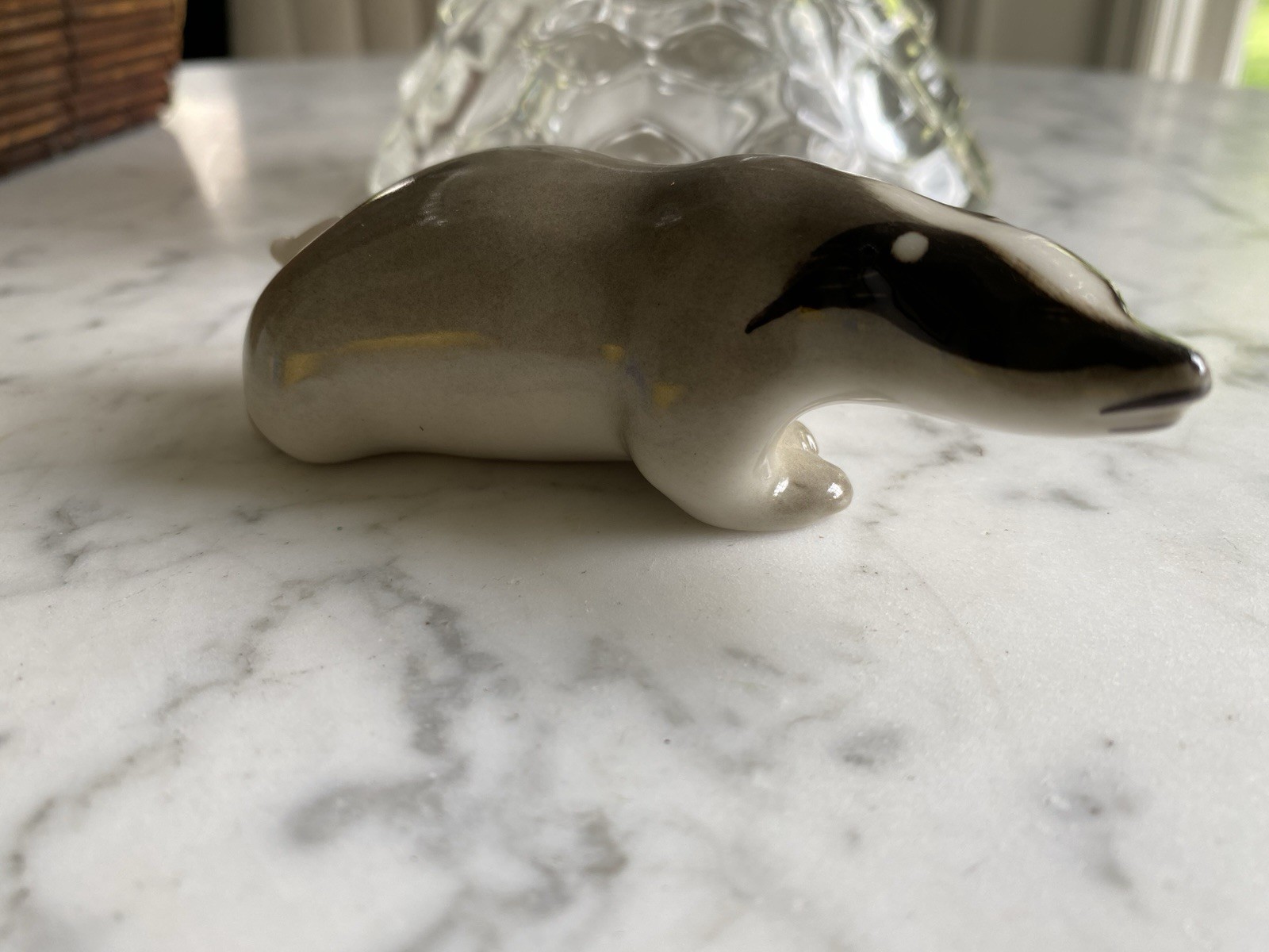 Made in USSR Soviet Union Lomonosov porcelain Badger figurine