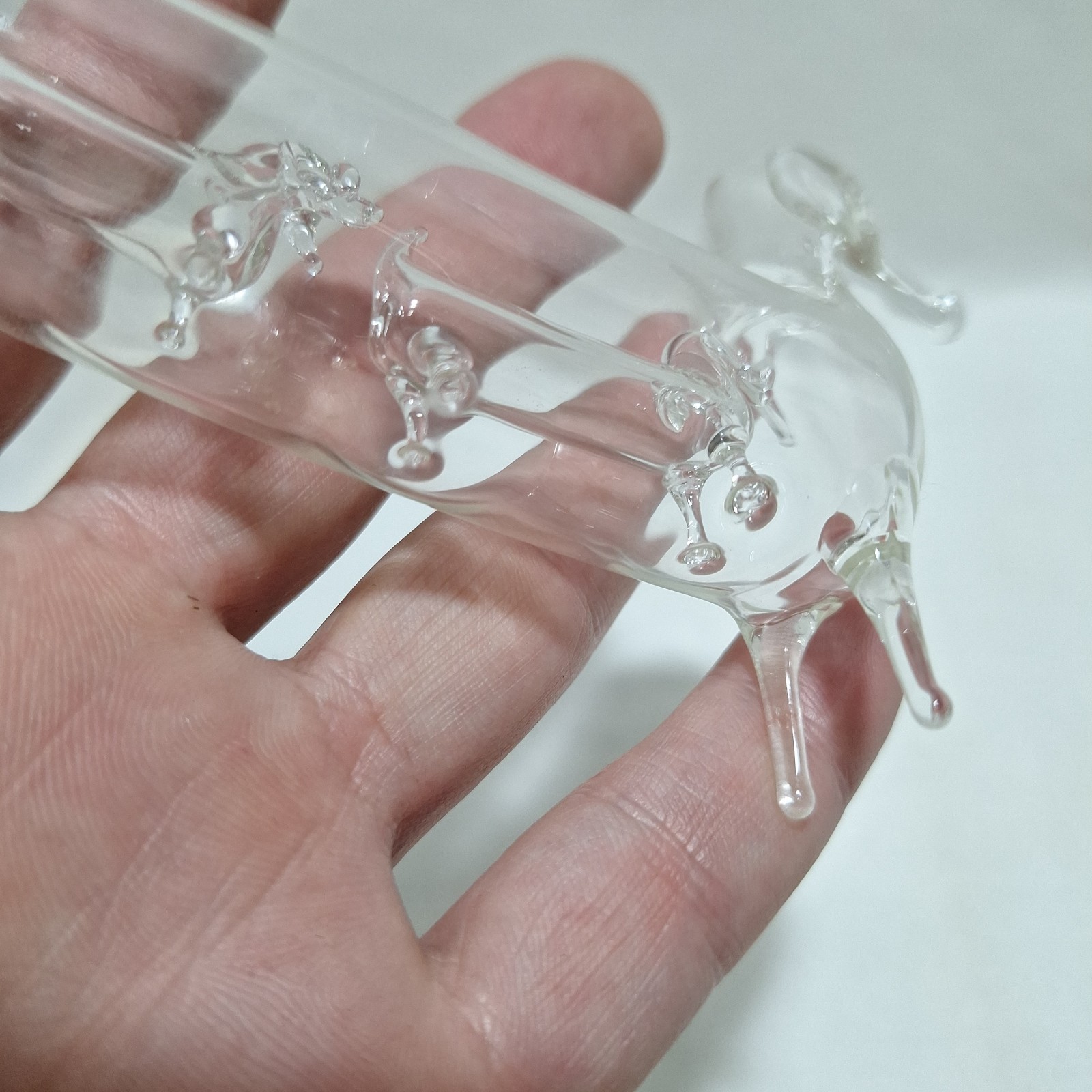 Vtg Roberto Niederer Hergiswil Glasi Hand Blown Glass Dachshund