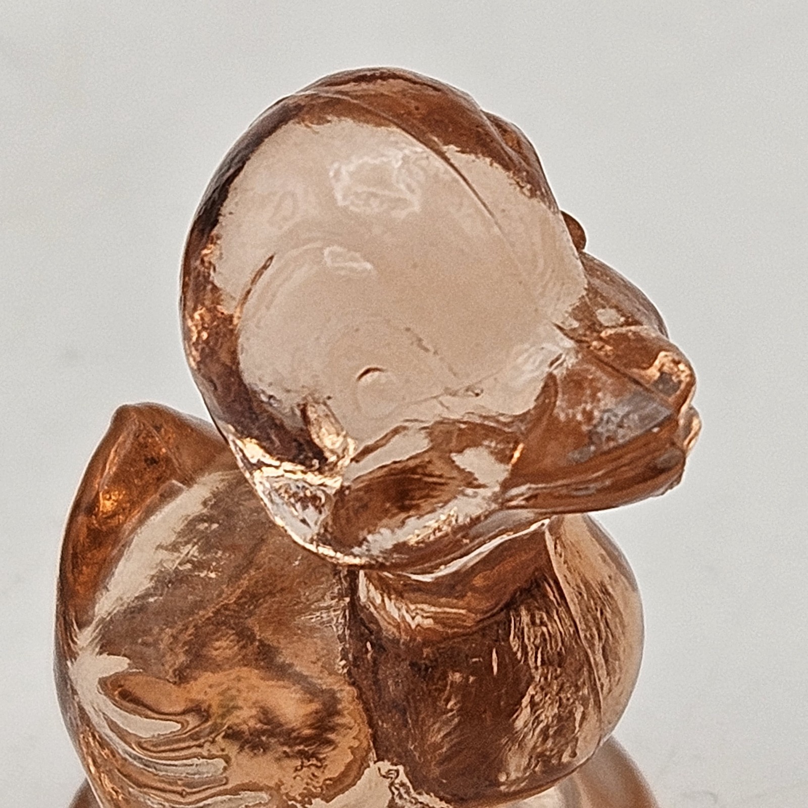 Boyds Glass ~ PAIR ~ Debbie Duck Ducklings ~ Light Rose ~ 1 1/2 inches