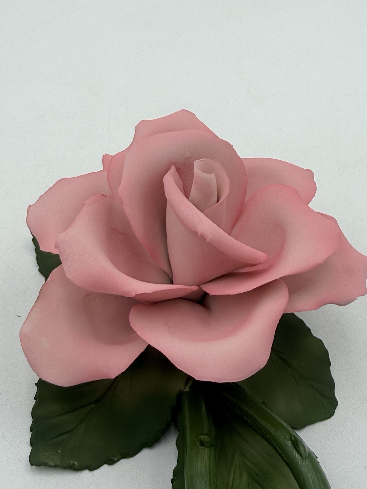 Capodimonte Italy Porcelain Pink Rose Flower Handcrafted Floral Decor NIB!