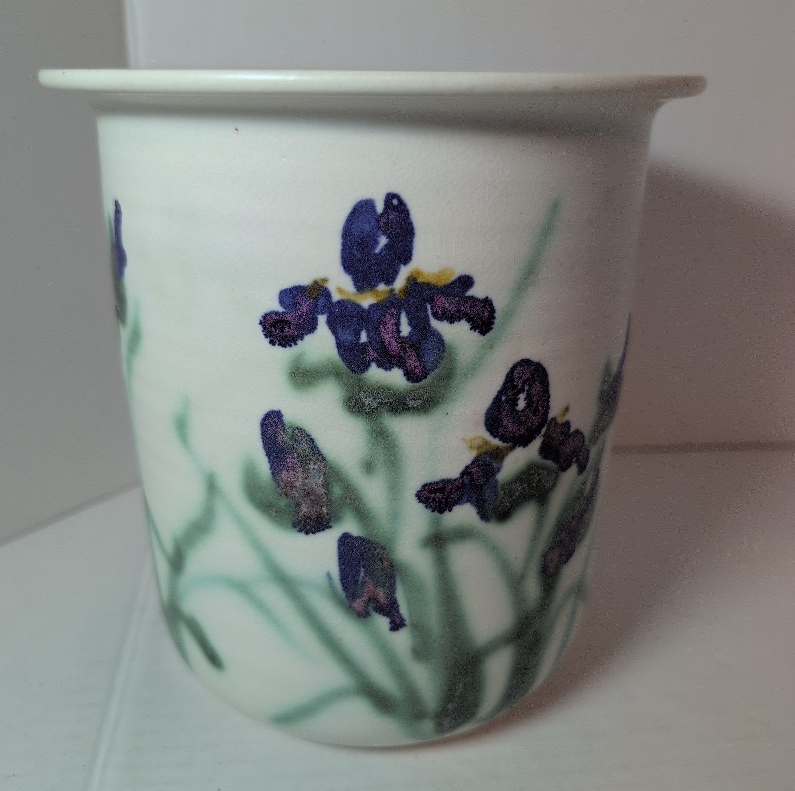 RARE Clouds Folsom Pottery Of Cali Iris Vase Pot Signed 1993 Handmade EXCELLENT