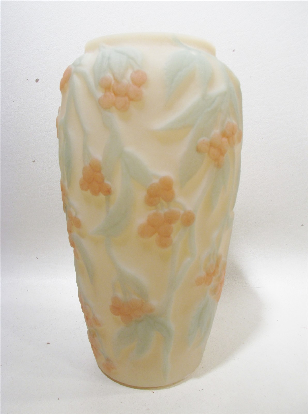 Arts & Crafts 20s Phoenix Consolidated Art Glass Bittersweet Vase 9.75”