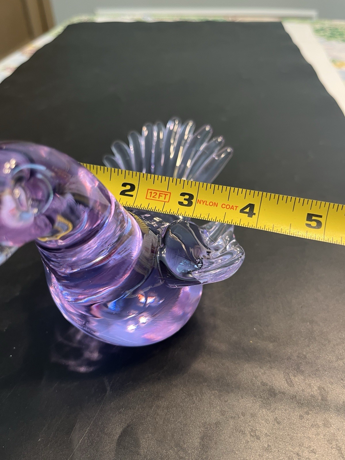 Large Murano Art Glass Purple Blue Dove Bird Figurine Neodymium