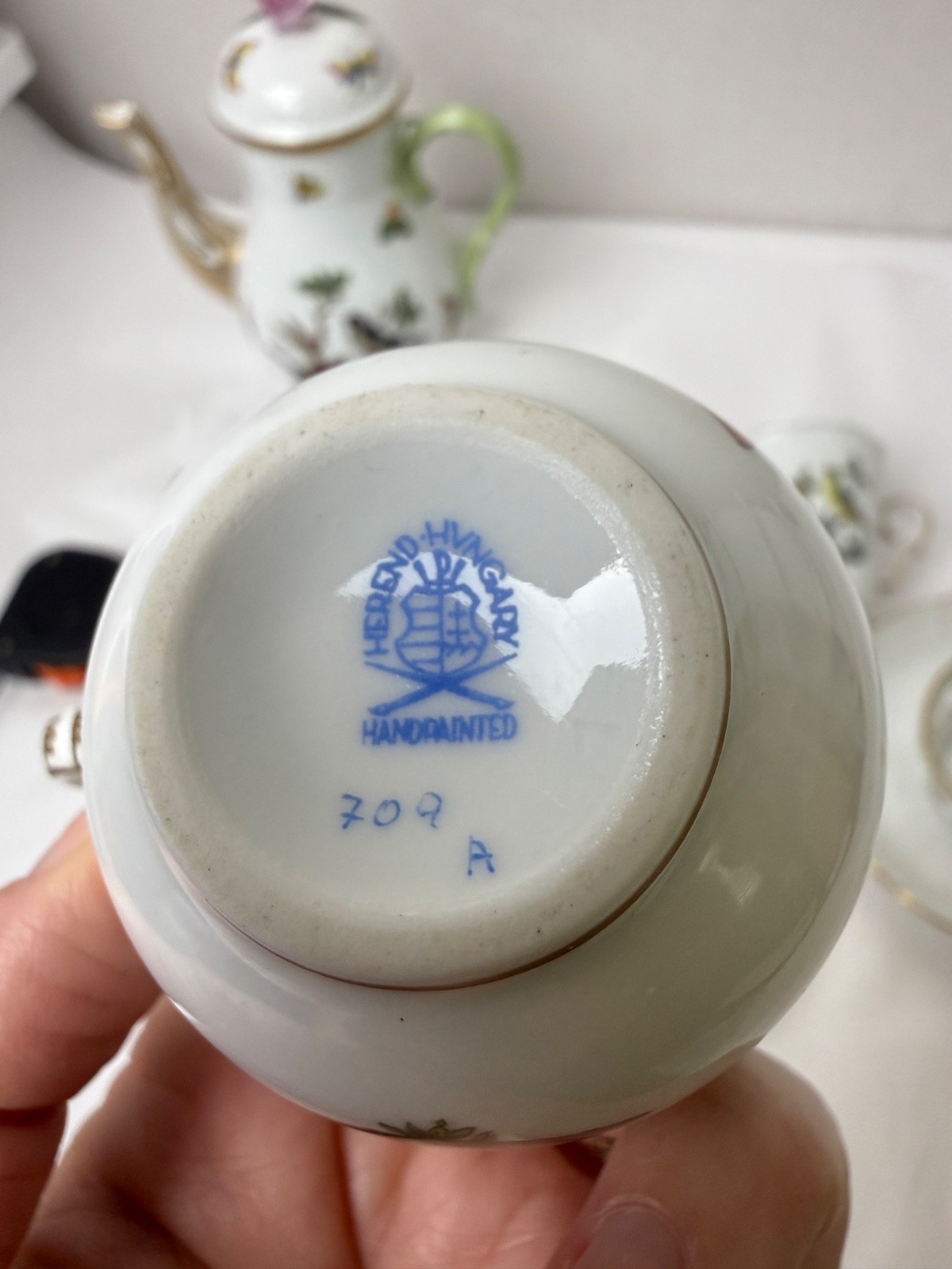 Vintage Herend Rothschild Bird Oiseaux Collection- 9 pieces Coffee / Tea Hungary