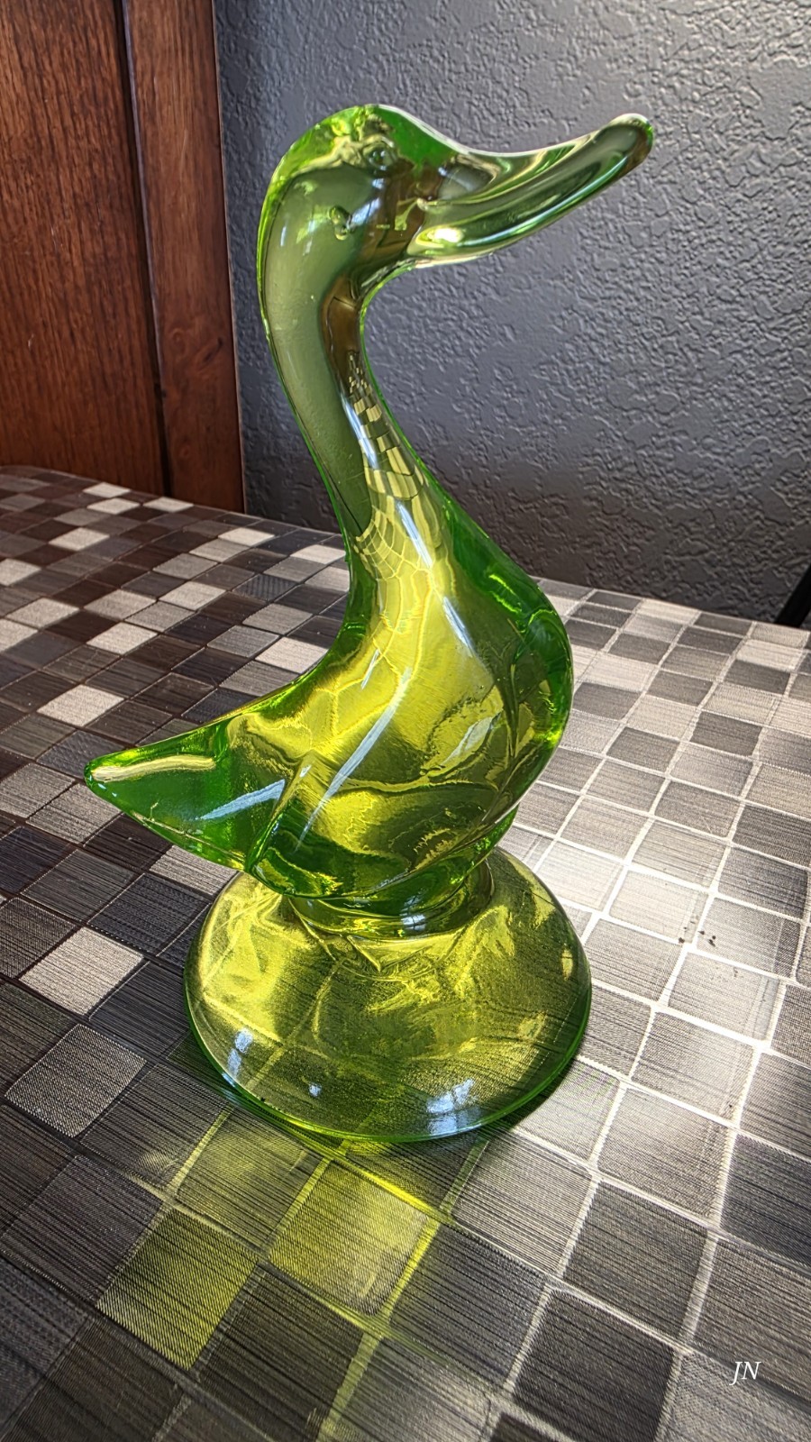 Viking Glass Epic Duck Baby 5 inch Lime Green Uranium!