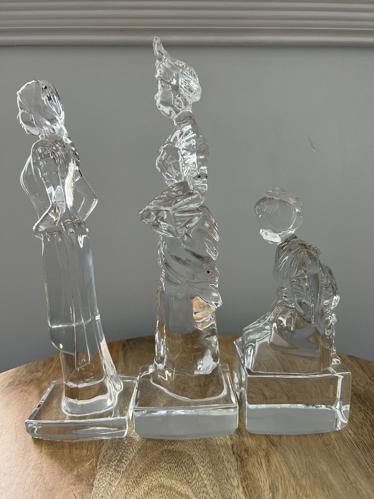 Set Of 3 Crystal D’Arques Paris Woman, Standing Lady And Geisha Figurine Statue