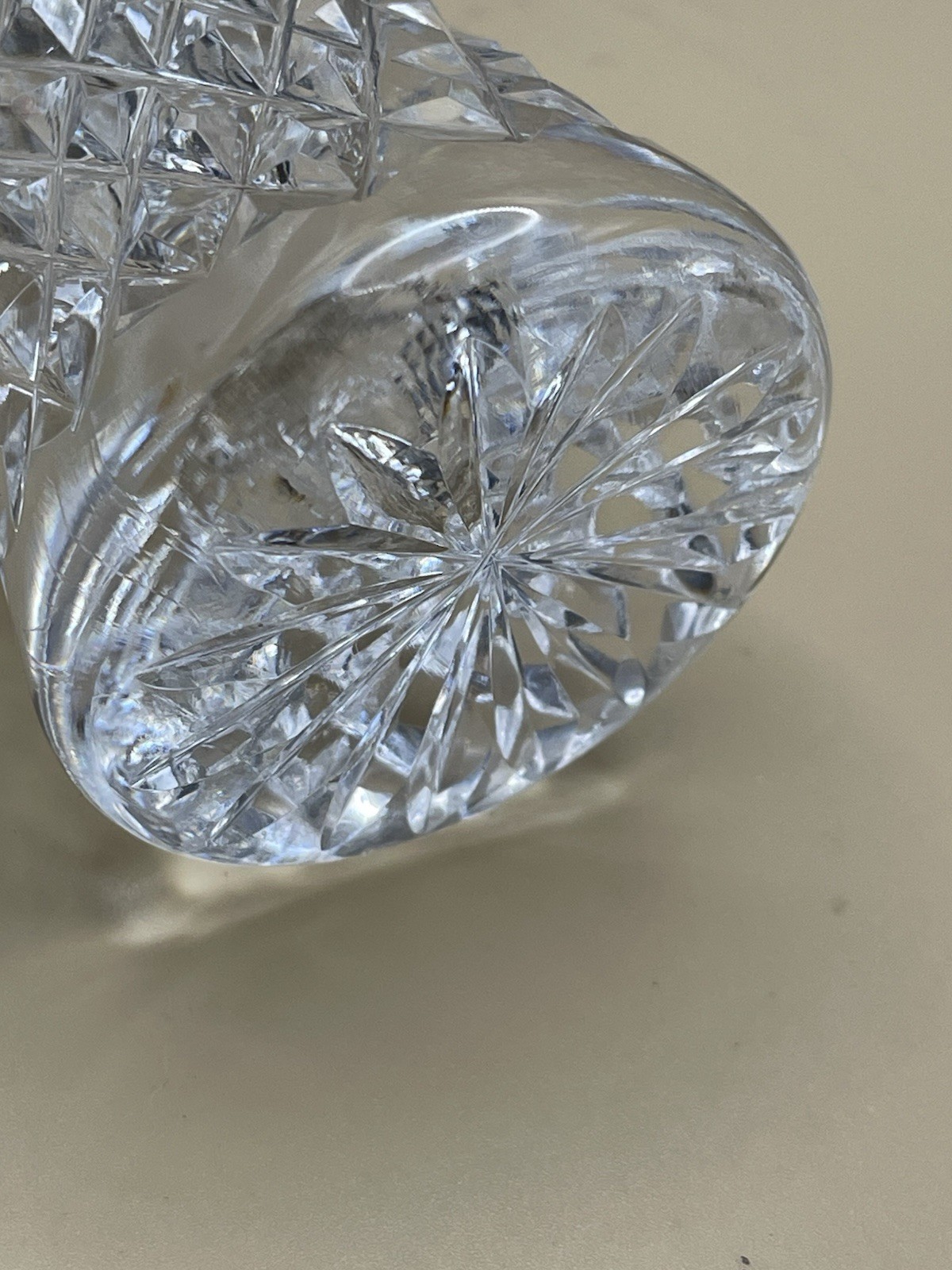 Waterford Lead Crystal Bud Vase Diamond Cut Elegant Corset Design 4.5”t 2.5”d