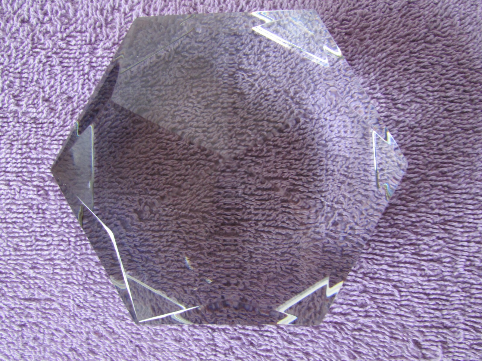 VTG Baccarat France Clear art Glass Crystal Figural Paper Weight FACETED signed