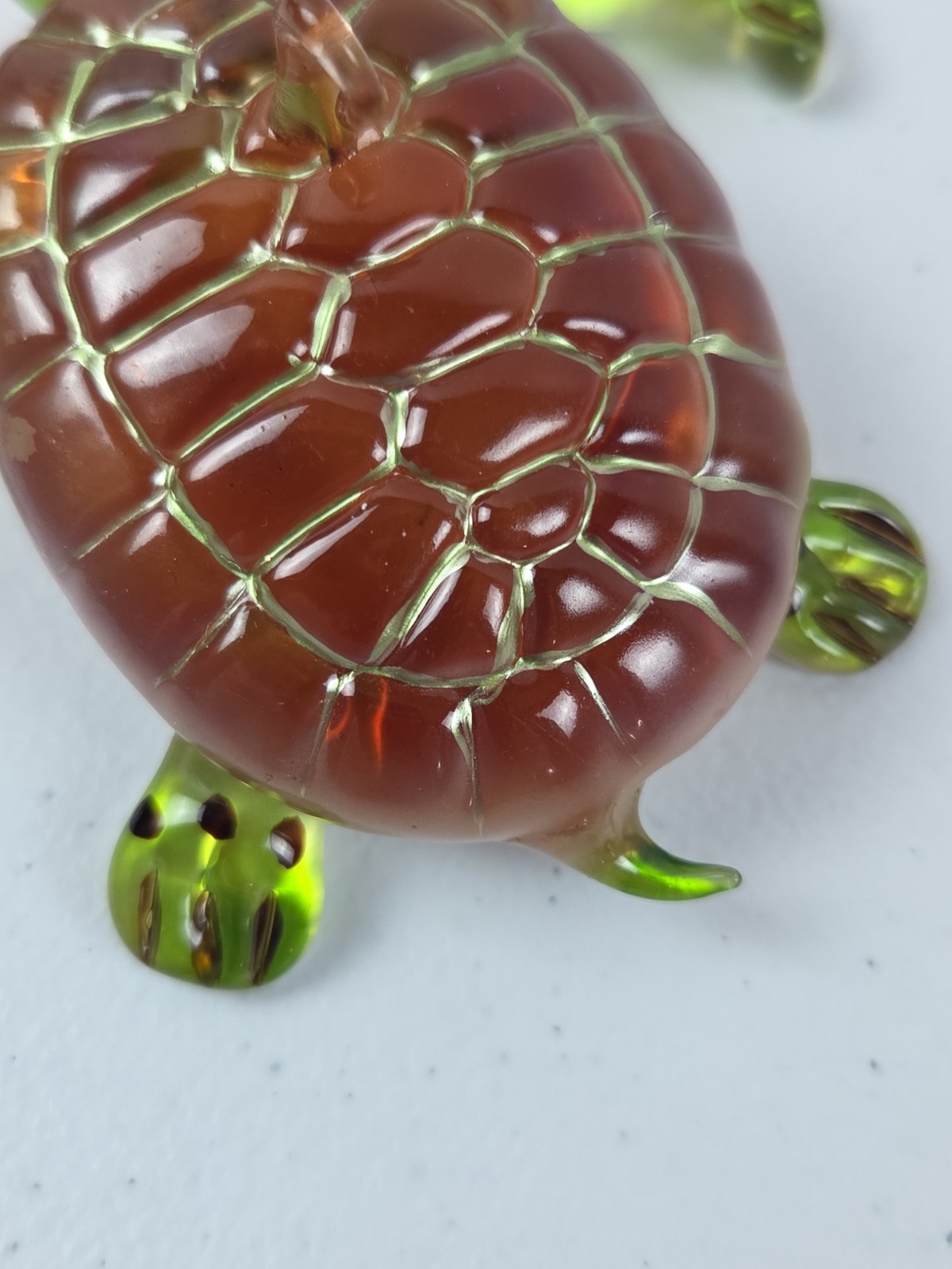 Hand Blown Art Glass Sea Turtle Holiday Christmas Beach Ornament 3 1/4″
