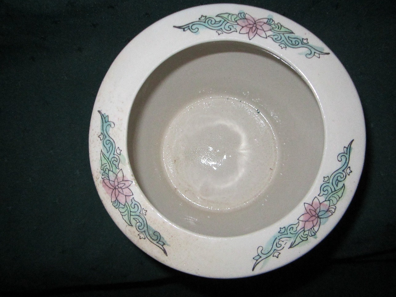 Earth-en-ware Flowers & Birdss Planter~VG~Aqua Color
