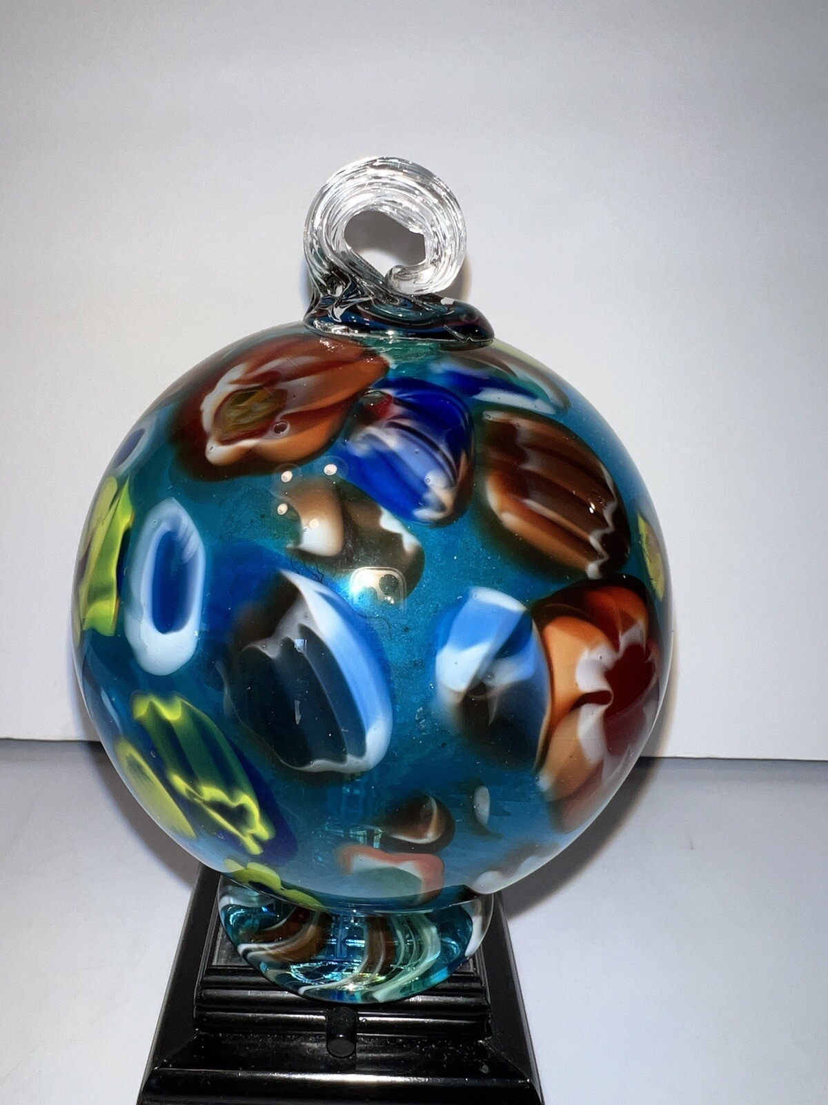 Hanging Free Standing Millefiori Hand Blown Glass Decoration Window Ornament 6”