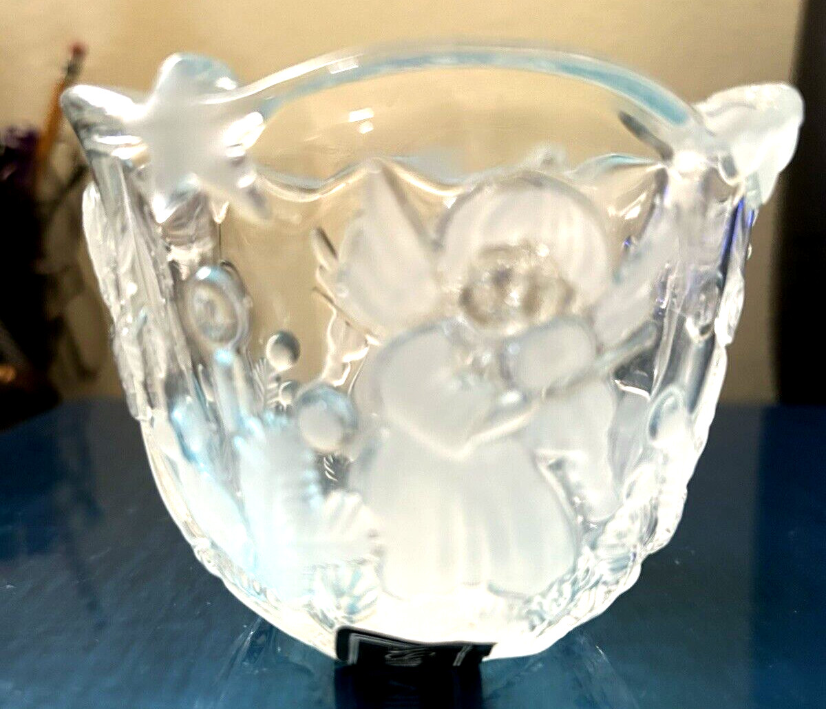 Mikasa “Holiday Lights” Candle Holder Votive Frosted/clear Angels