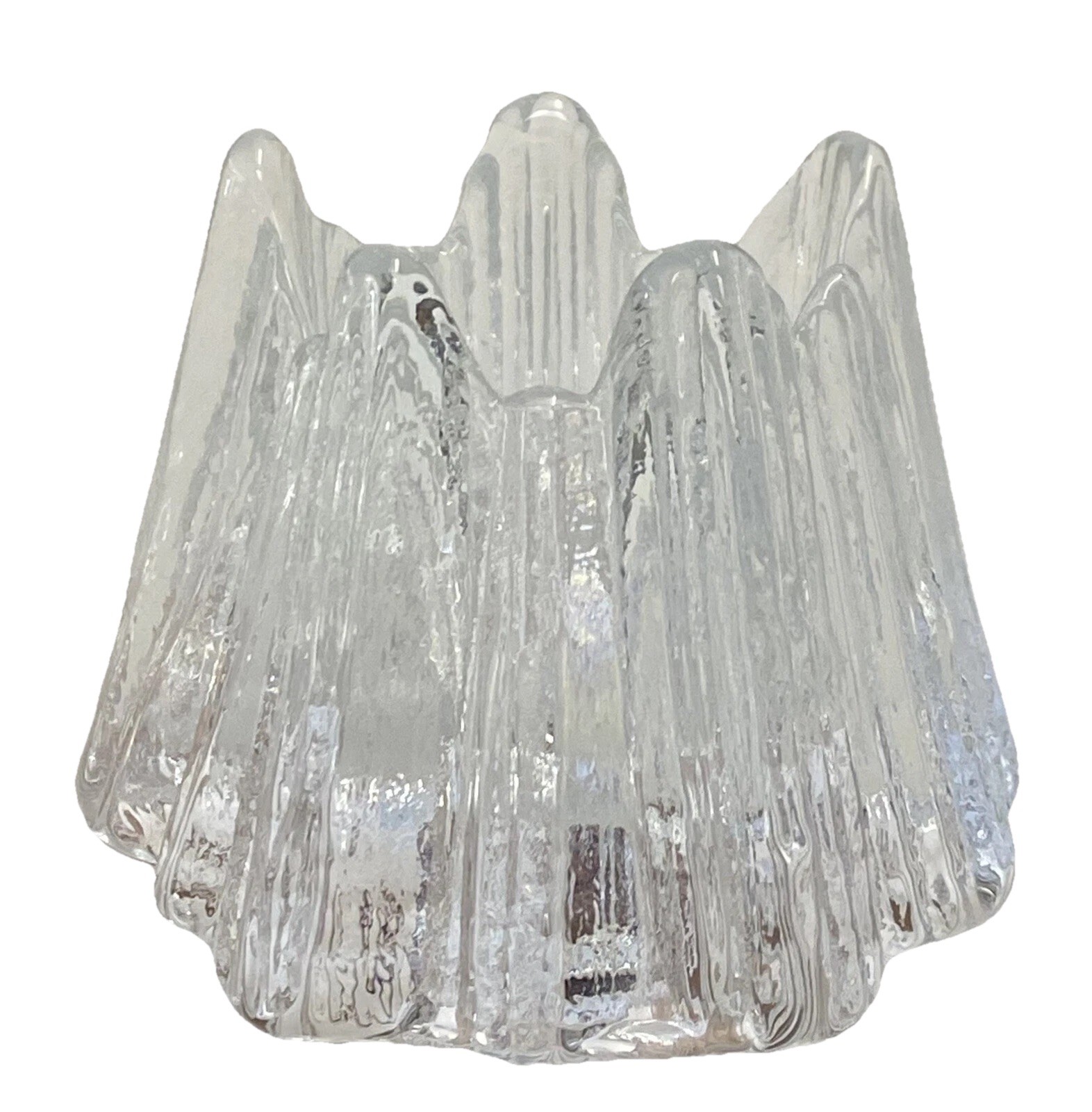 Glass Volcano Tea Light Candle Holder by Rune Strand for Nybro Swedish Glass Co.
