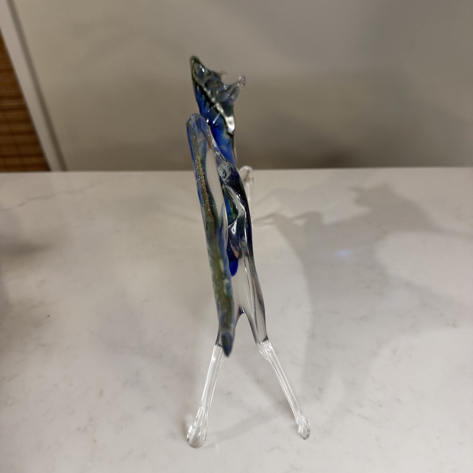 Vintage Murano Blue And Green Glass Horse Sculpture – Hand blown Art