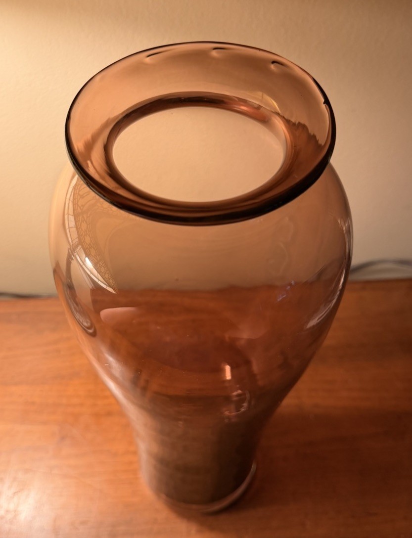 Blenko Don Shepherd Dusty Rose Floor Vase Handblown #8310M 15 1/2” – WV